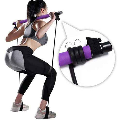 Portable Pilates Bar Kit – Full Body Home Workout Trainer