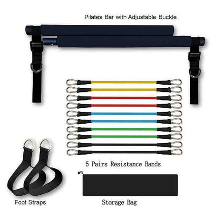 Portable Pilates Bar Kit – Full Body Home Workout Trainer