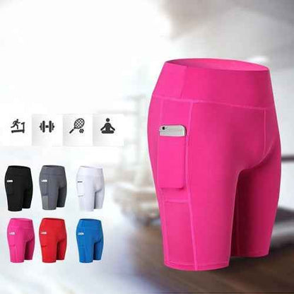 Women’s Yoga Shorts with Phone Pocket – Stretch Fit Activewear