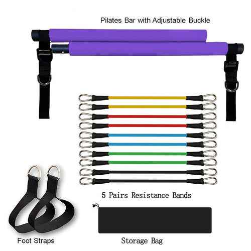 Portable Pilates Bar Kit – Full Body Home Workout Trainer