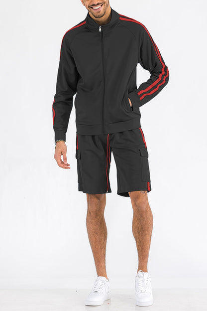 Two Stripe Cargo Short Set – Streetwear Summer Fit