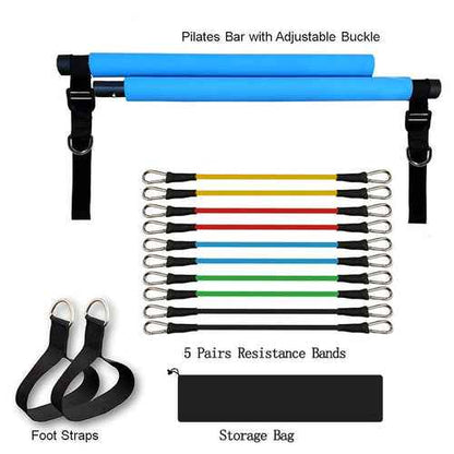 Portable Pilates Bar Kit – Full Body Home Workout Trainer