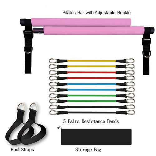 Portable Pilates Bar Kit – Full Body Home Workout Trainer